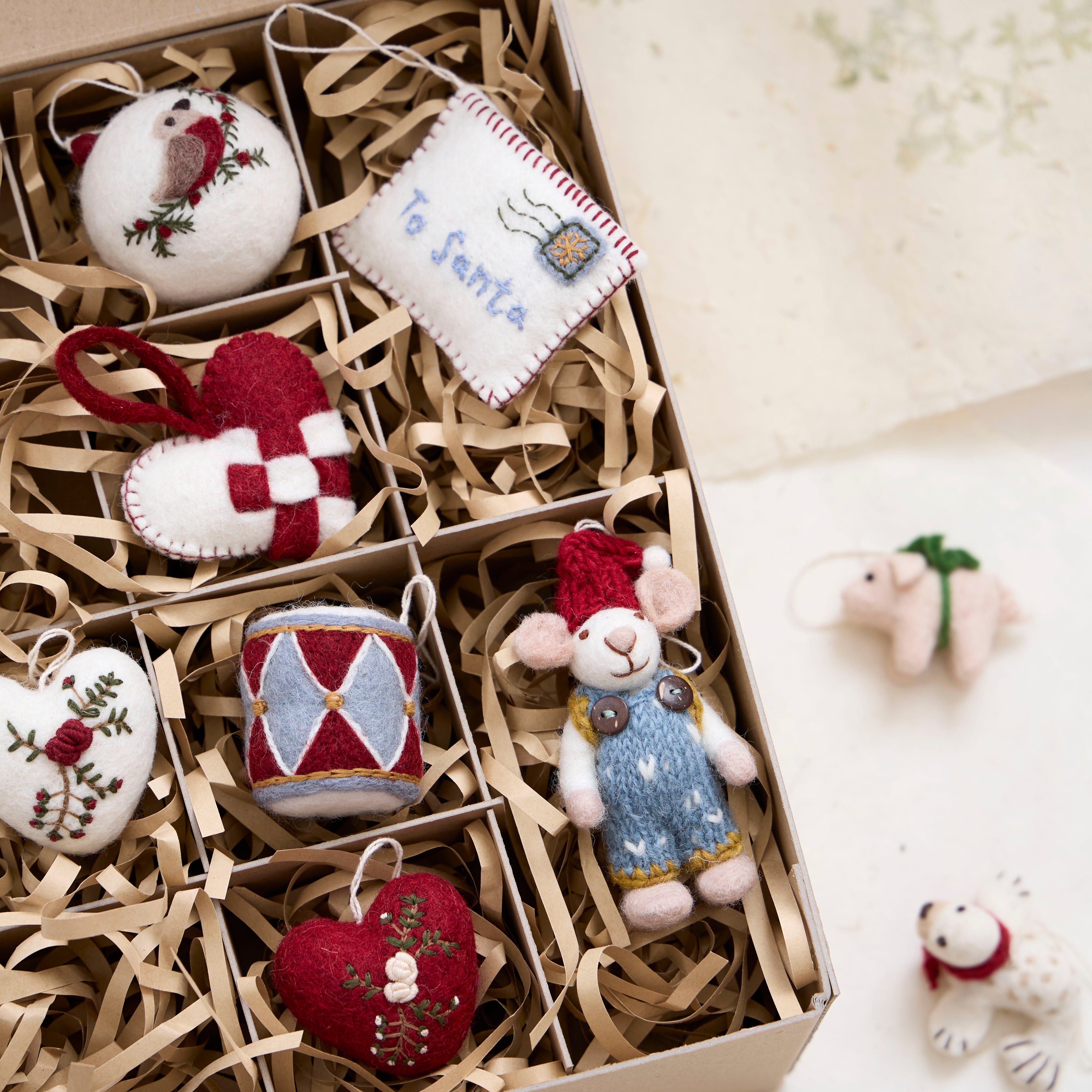 White Christmas Bauble with Bird