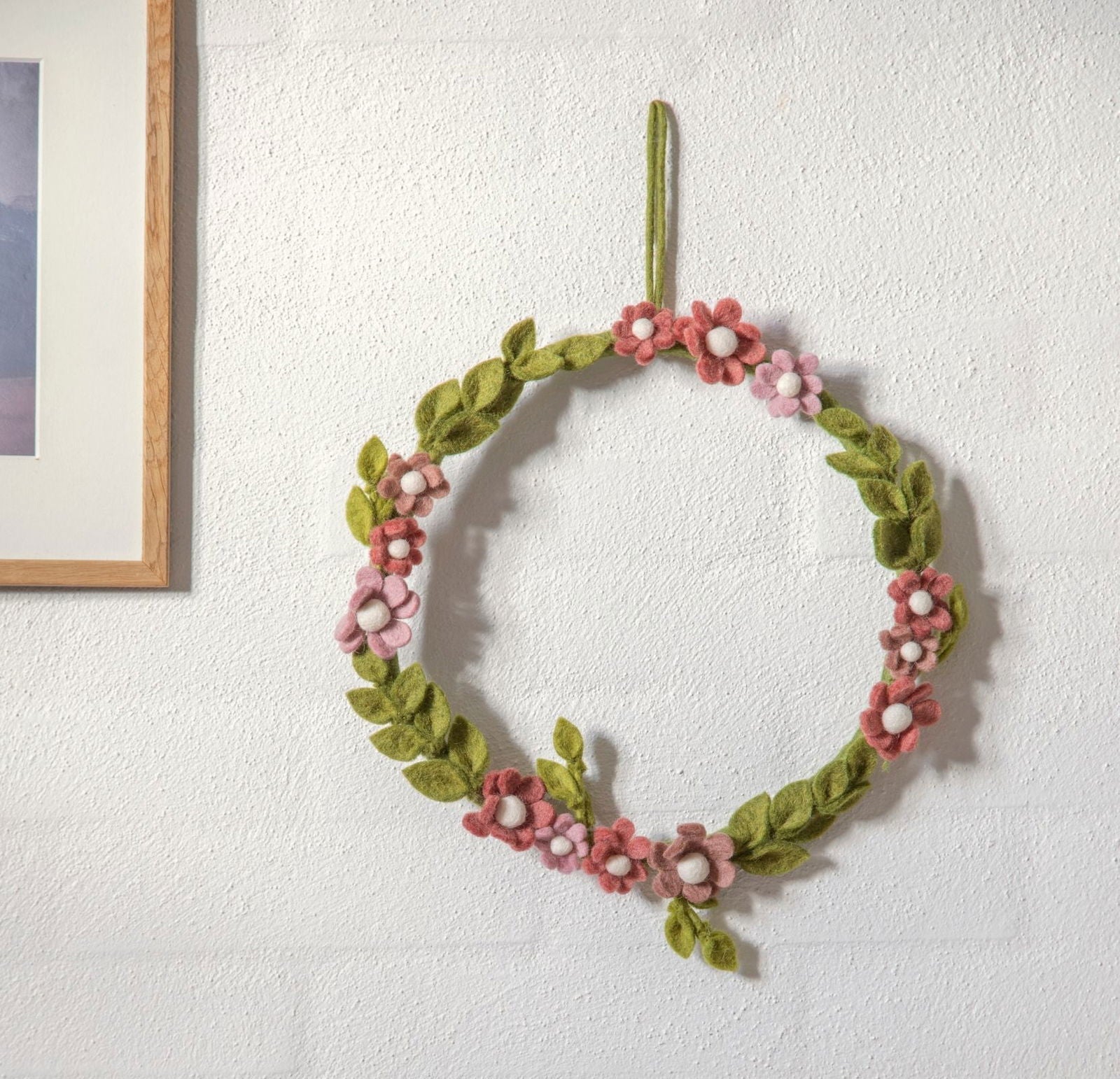 Pink Anemone Door Wreath – 28 cm Diameter