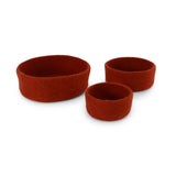 Felt Bowls – Set of 3 – Rust Red