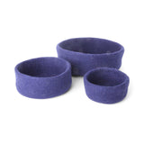 Filzschalen – 3er-Set – Dunkelblau