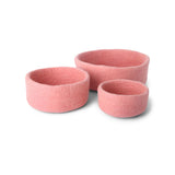 Felt Bowls – Set of 3 – Dusty Red