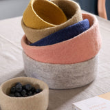Felt Bowls – Set of 3 – Dusty Red
