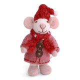 Mini White Girly Mouse with Coat