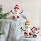 Snowman Christmas Tree Decoration with Red Hat & Mittens