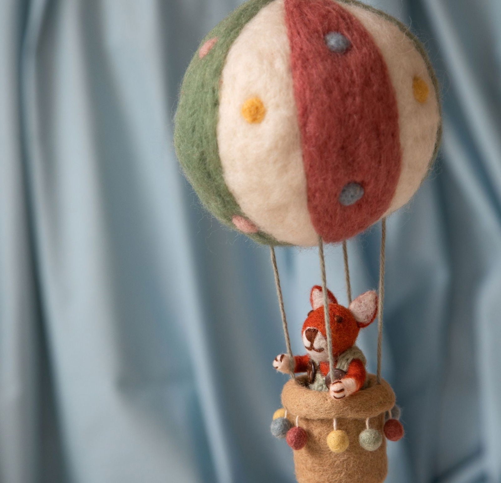 Felt Hot Air Balloon Decoration with Fox
