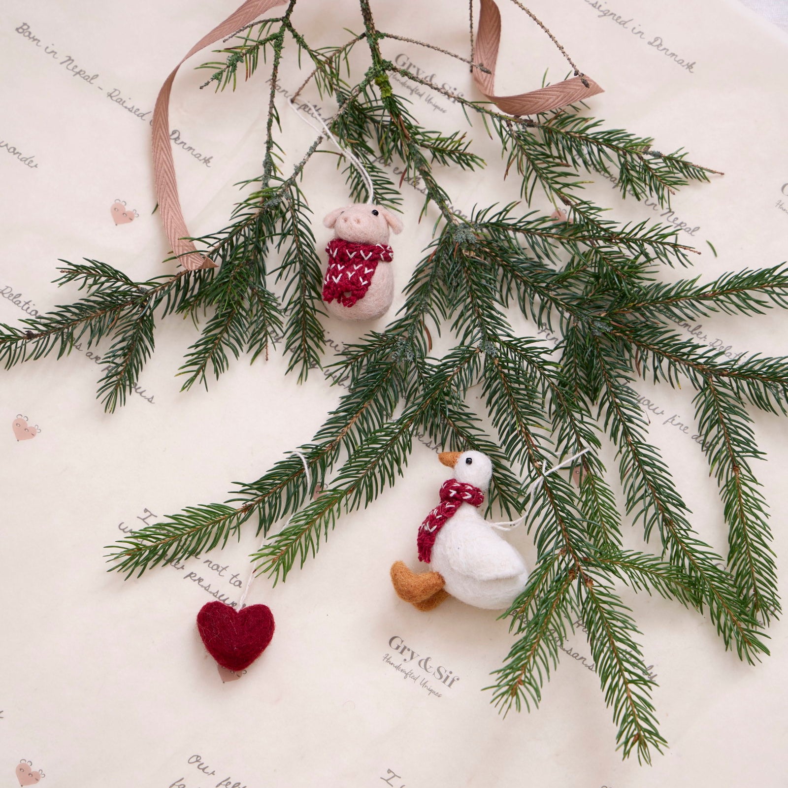 Goose with Scarf Christmas Tree Ornament