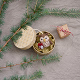Owl with Gift Christmas Tree Ornament