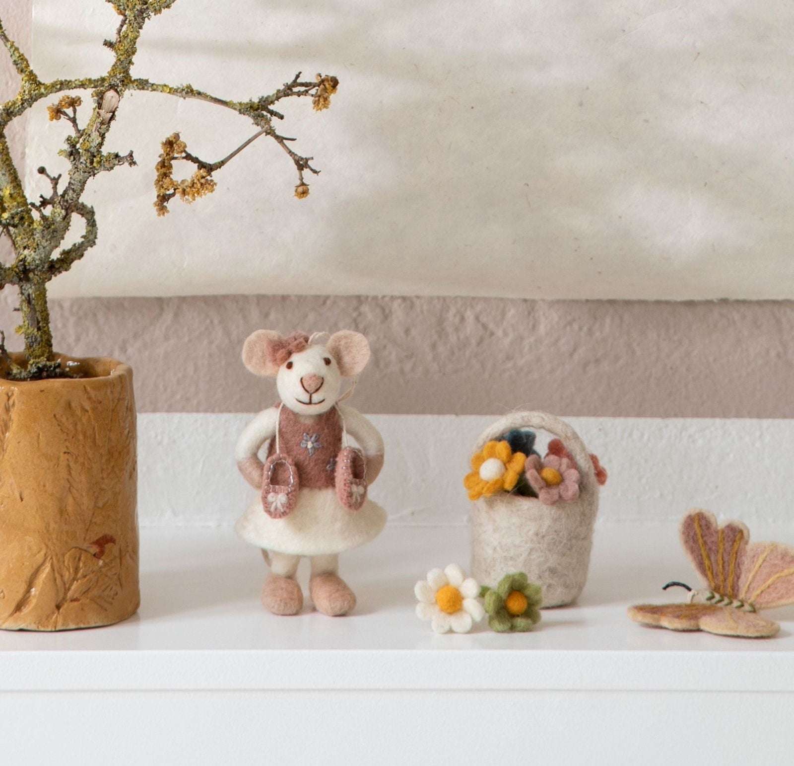 Felt Basket with Flowers