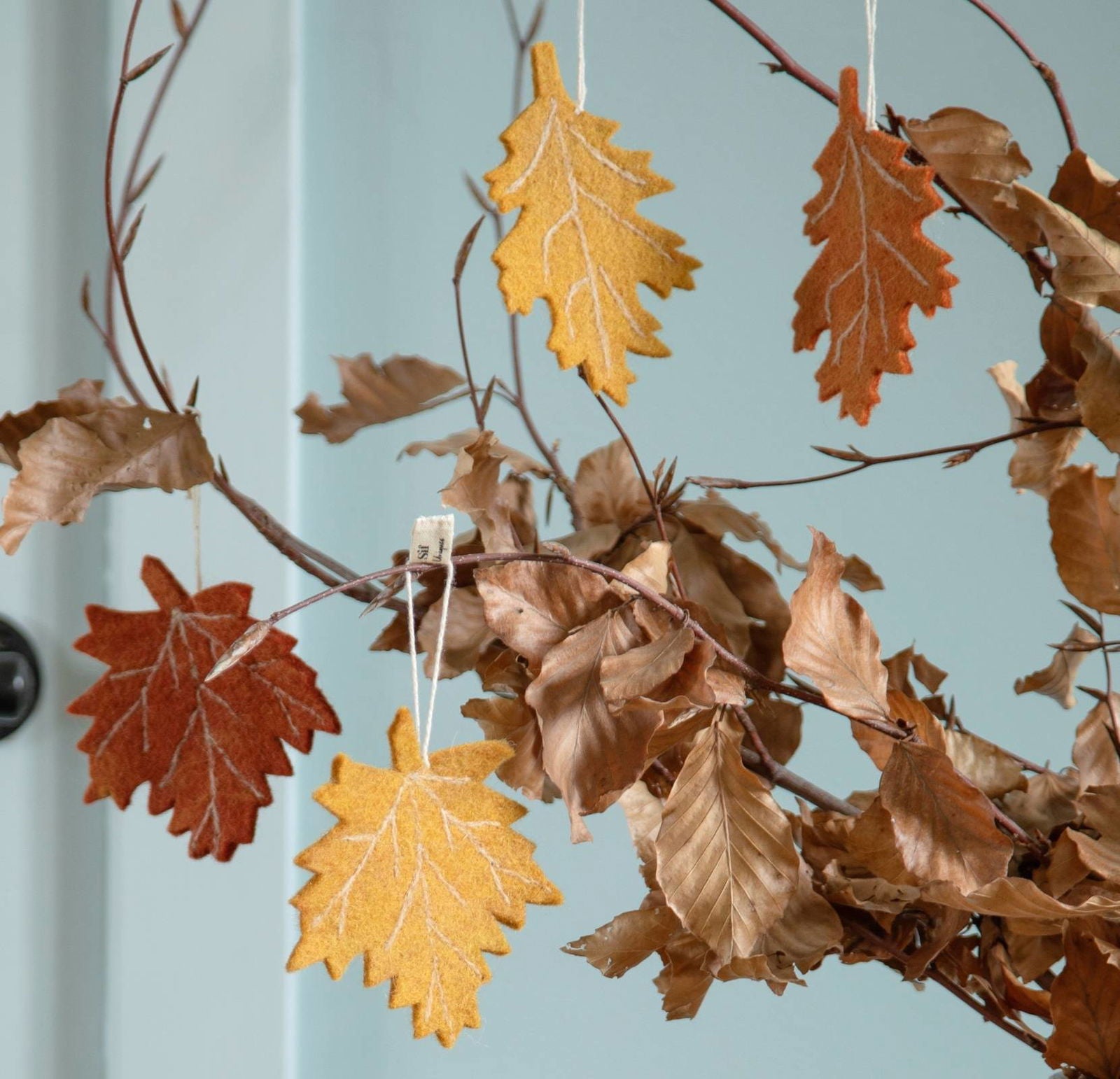 Felt Maple Leaf Hanging Decorations – Set of 3