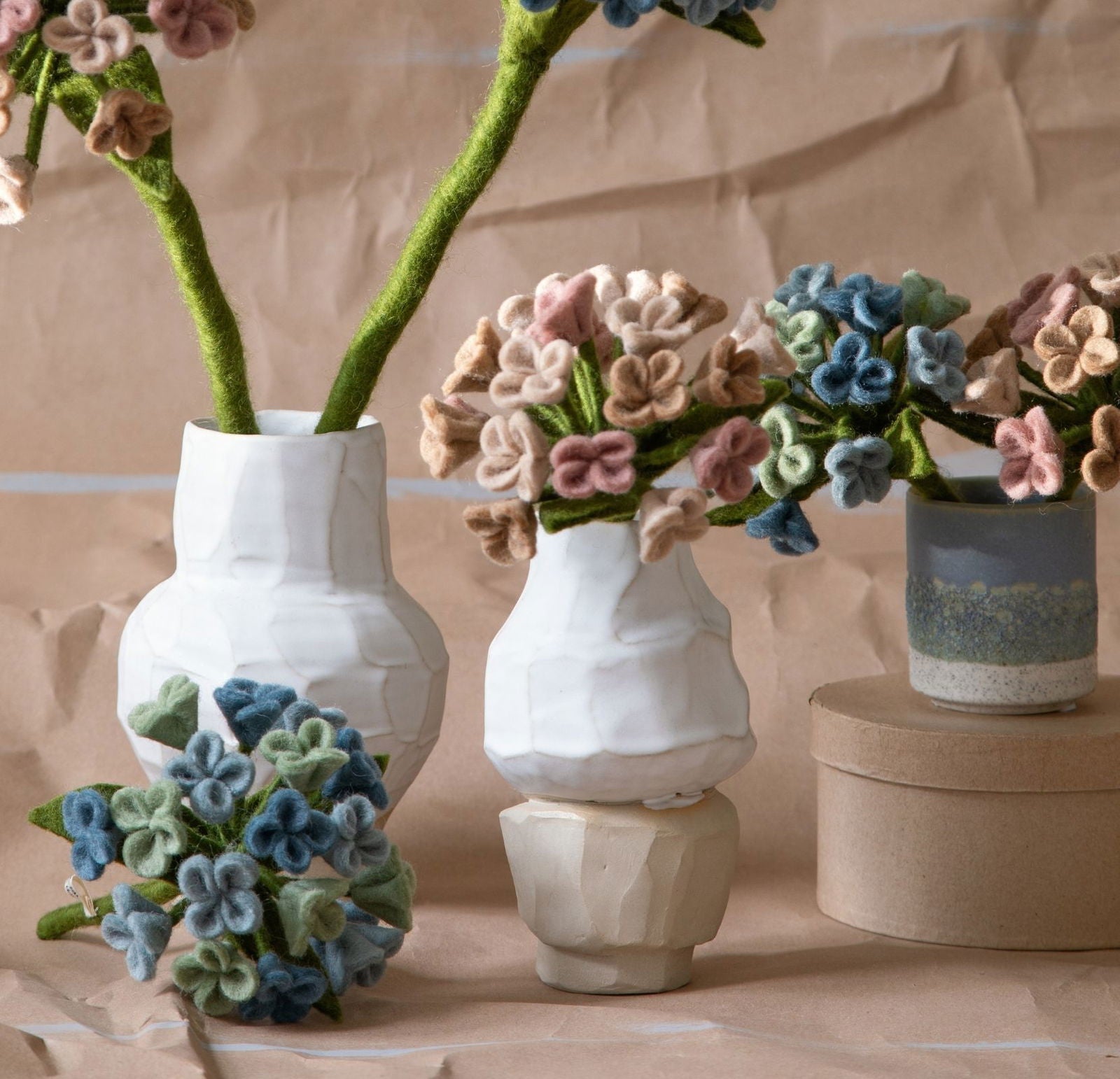 Decorative Hydrangea Branch – Soft Blue – 20 cm