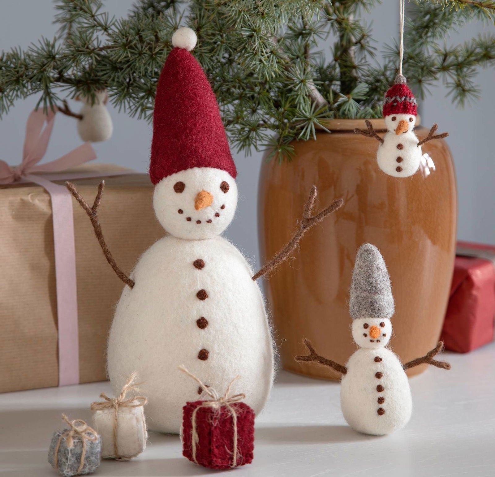 Large Christmas Snowman Figure with Hat