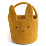 Felt Basket with Large Bunny - Yellow
