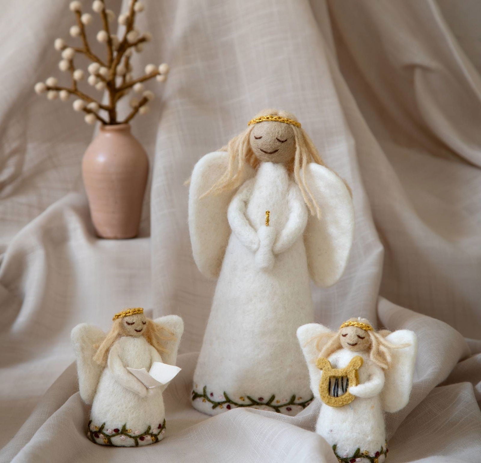 Embroidered Christmas Angel Figure
