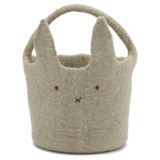 Felt Basket with Large Bunny – Green