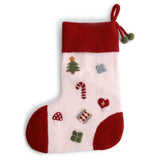 Red Christmas Stocking with Christmas Elements