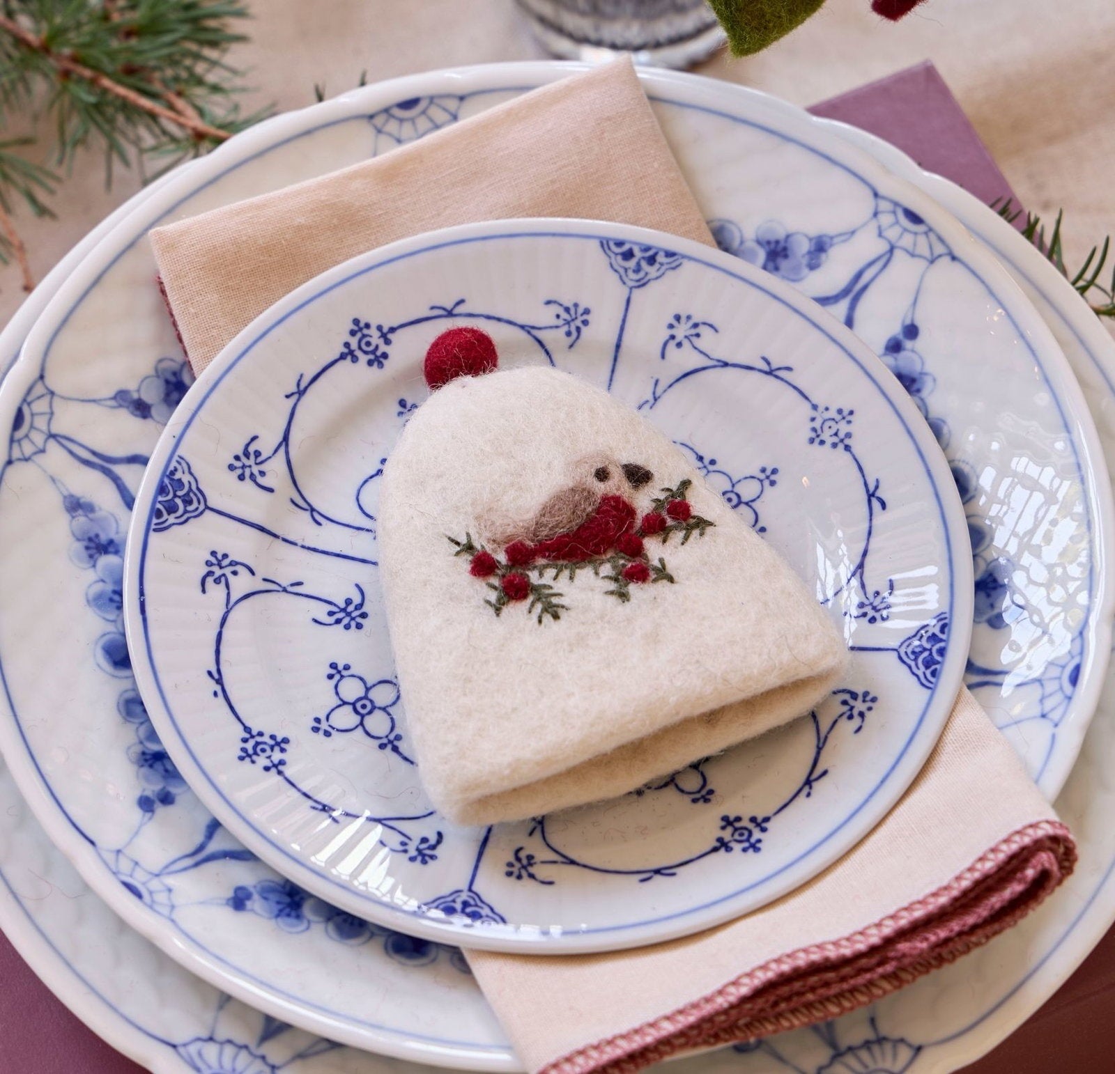 White Egg Cosy with Bird