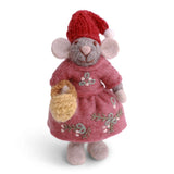 Small Grey Girly Mouse with Purse