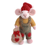 Small White Boy Mouse with Gift Bag