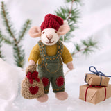 Small White Boy Mouse with Gift Bag
