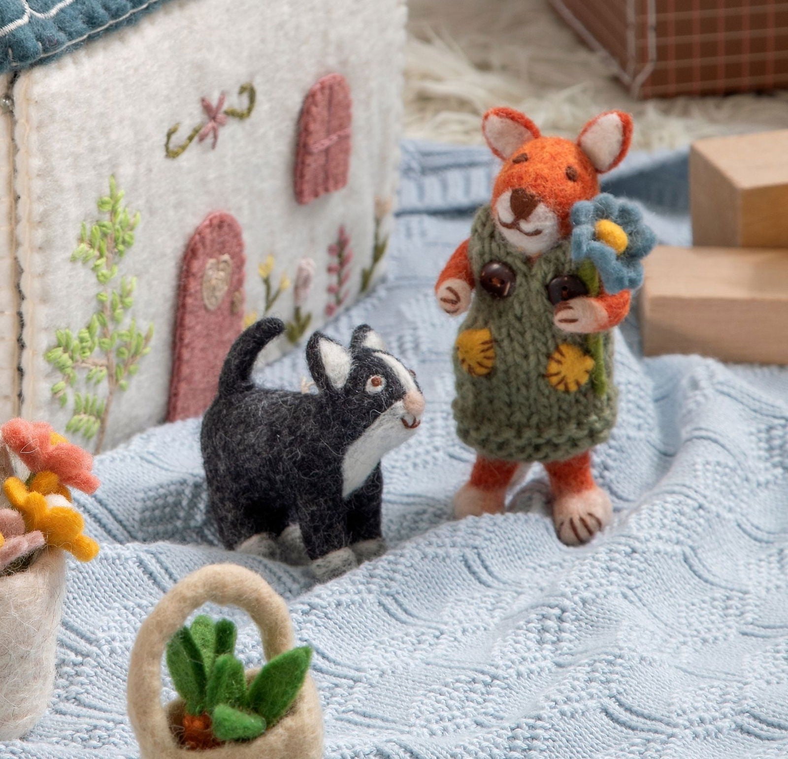Felt Fox Girl Figure