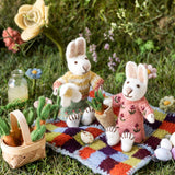 Small White Easter Bunny with Skirt & Snowdrop