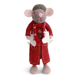 Medium Grey Girly Mouse with Ice Skates