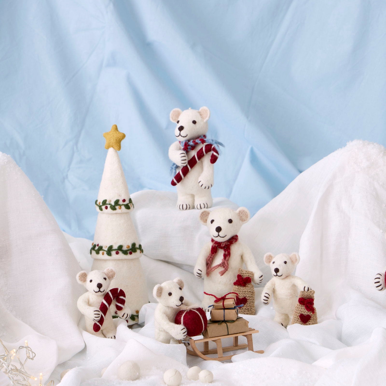 Medium Polar Bear with Gift Bag