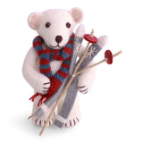 Medium Polar Bear with Skis