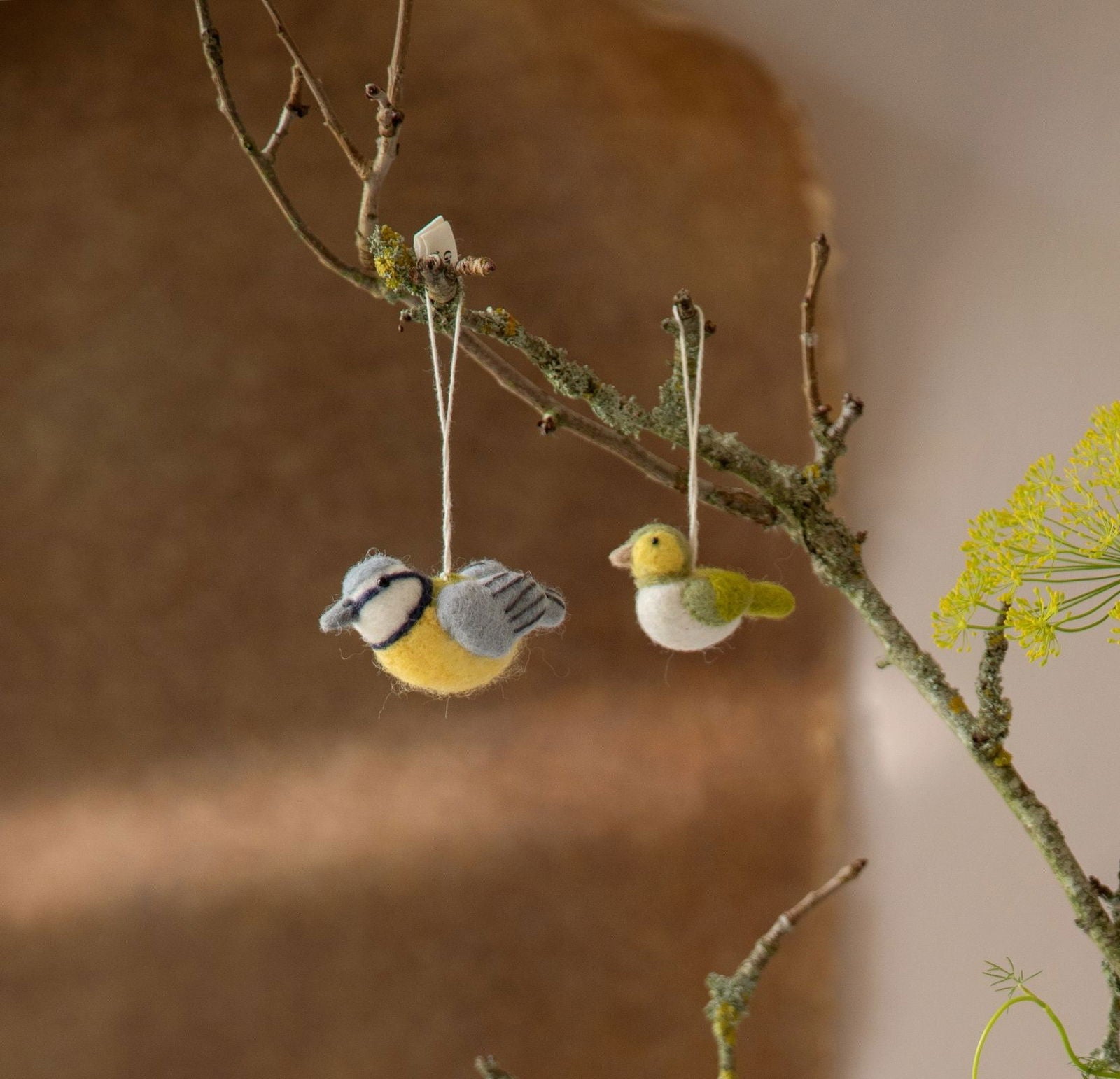 Small Sparrows – Light Blue/Yellow – Set of 3