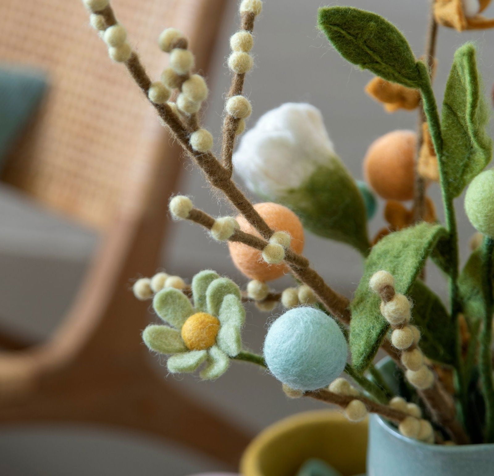 Felt Flowers – Set of 3 – Turquoise