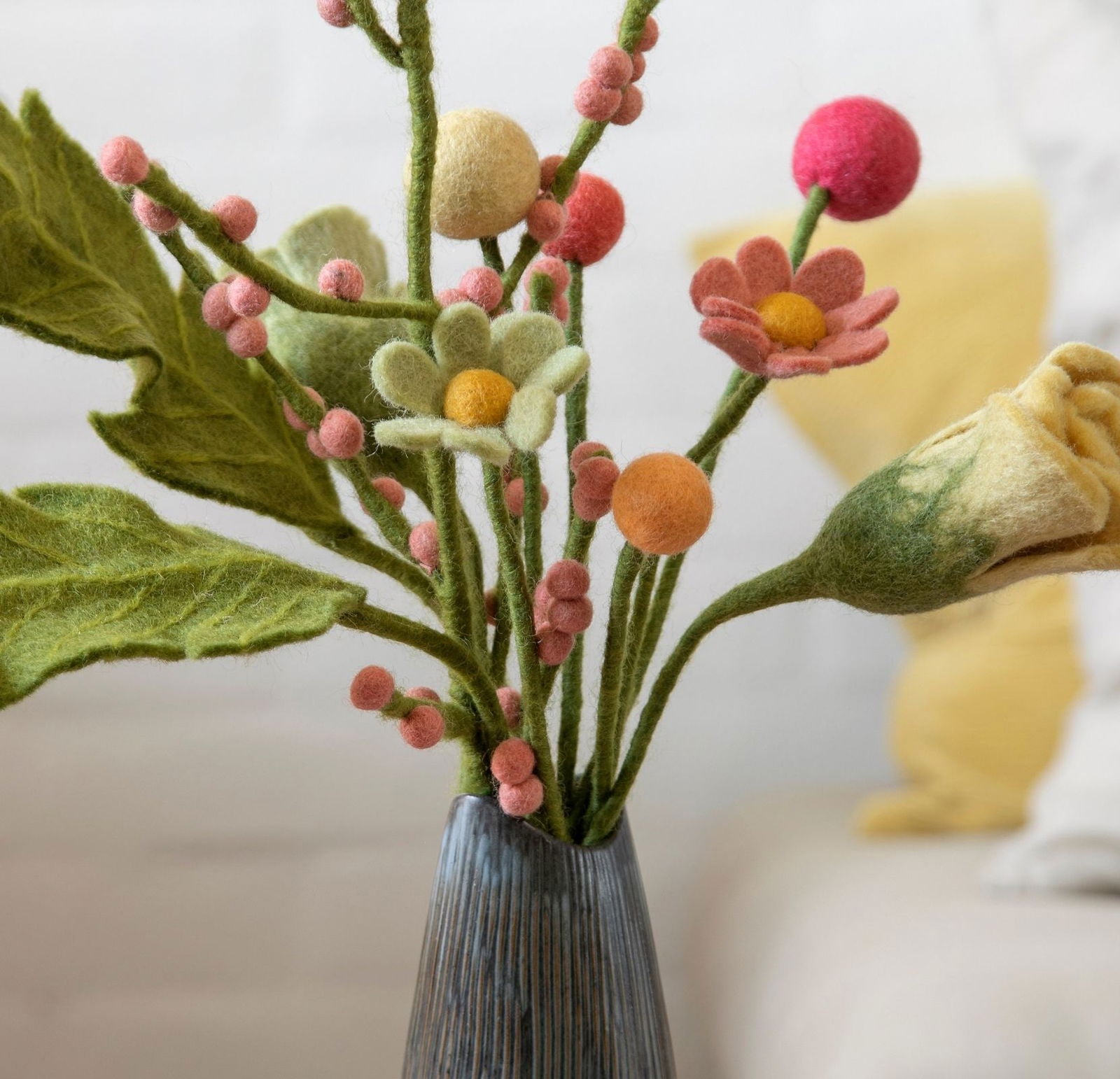 Filtblomster – Sæt med 3 – Fersken