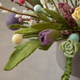 Felt Flowers – Set of 3 - Light Yellow