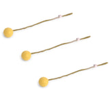 Felt Flowers – Set of 3 - Light Yellow