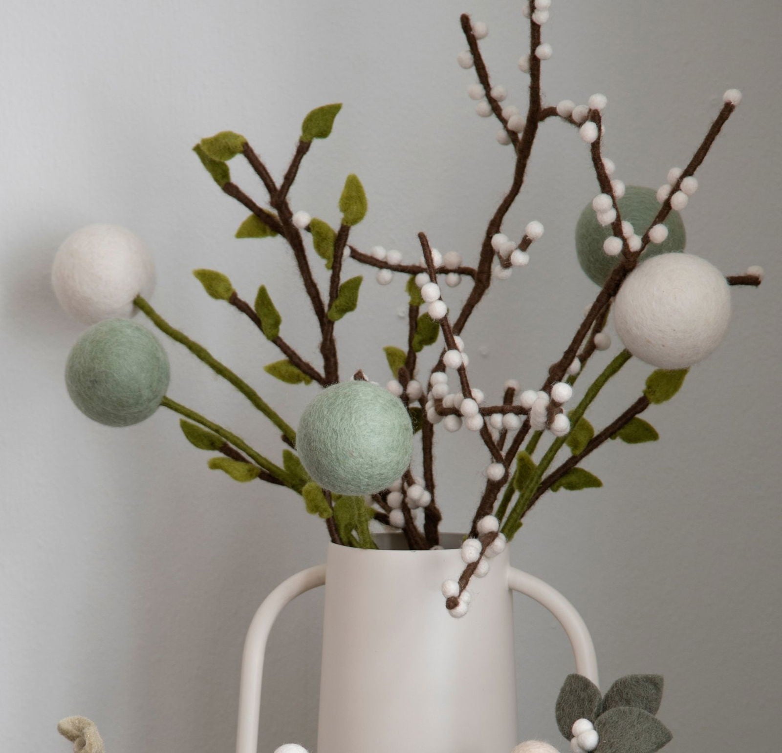 Felt Flowers – Set of 3 – Light Blue