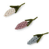 Felt Hyacinths – White, Lavender & Light Blue – Set of 3