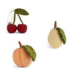 Felt Cherry, Lemon & Peach Hanging Decorations
