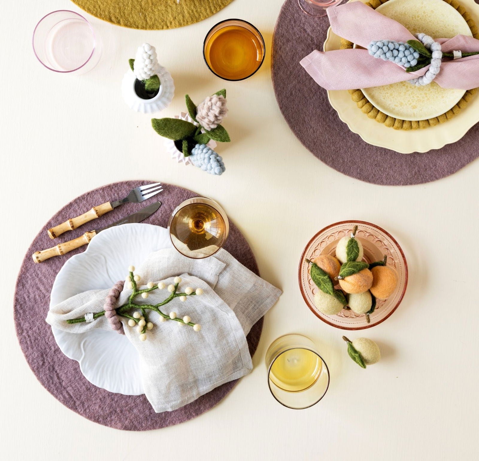 Felt Cherry, Lemon & Peach Hanging Decorations