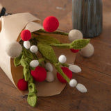 Felt Flowers – Beige, White & Mint Green – Set of 3