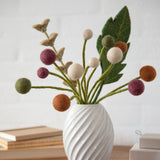 Felt Flowers – Beige, White & Mint Green – Set of 3