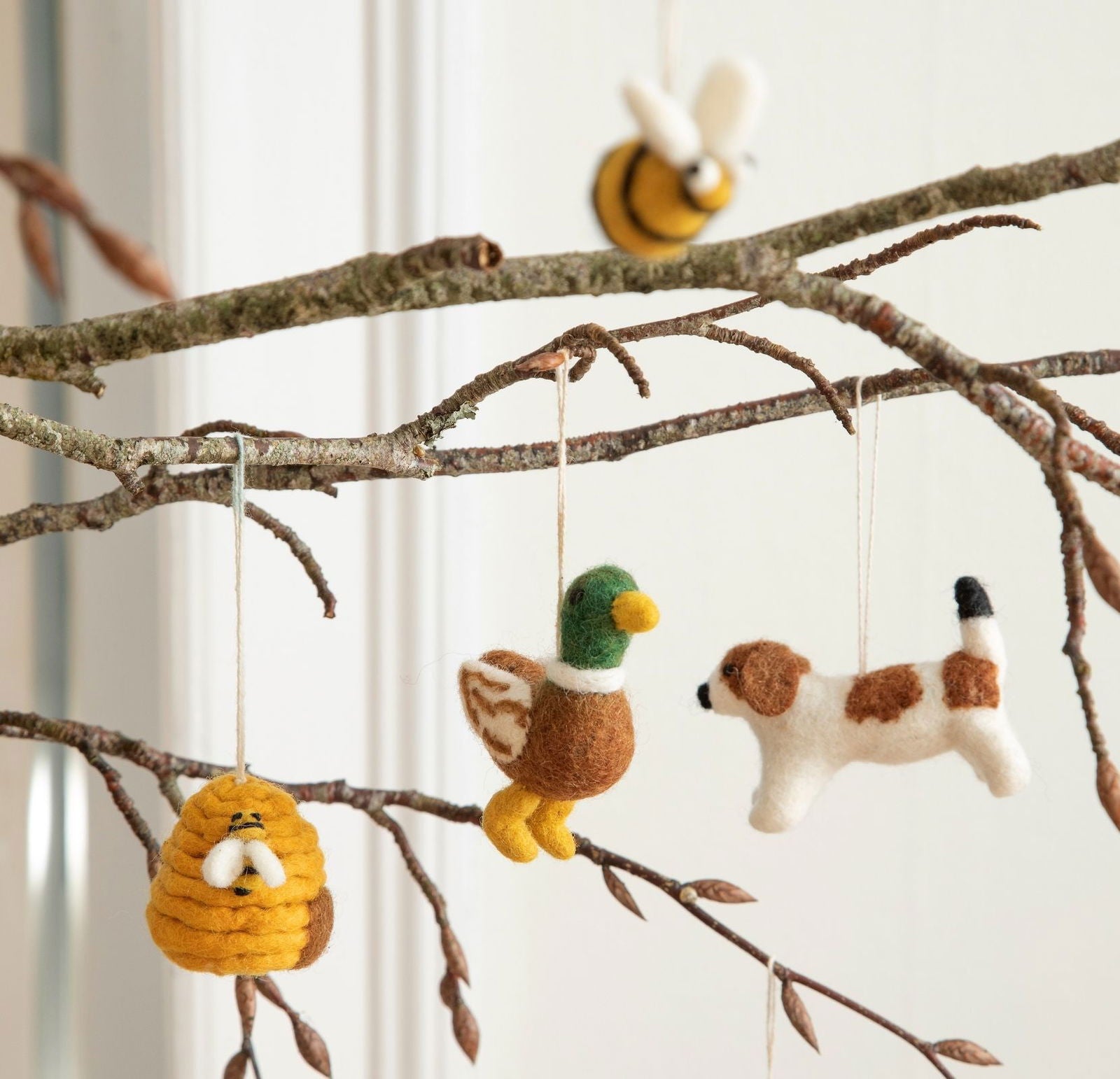Felt Beehive Decoration with Bees