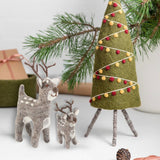 Graue Weihnachtsrentier-Figuren – 2er-Set