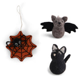 Filz-Spinnennetz, Fledermaus & Schwarze Katze Hängedekorationen