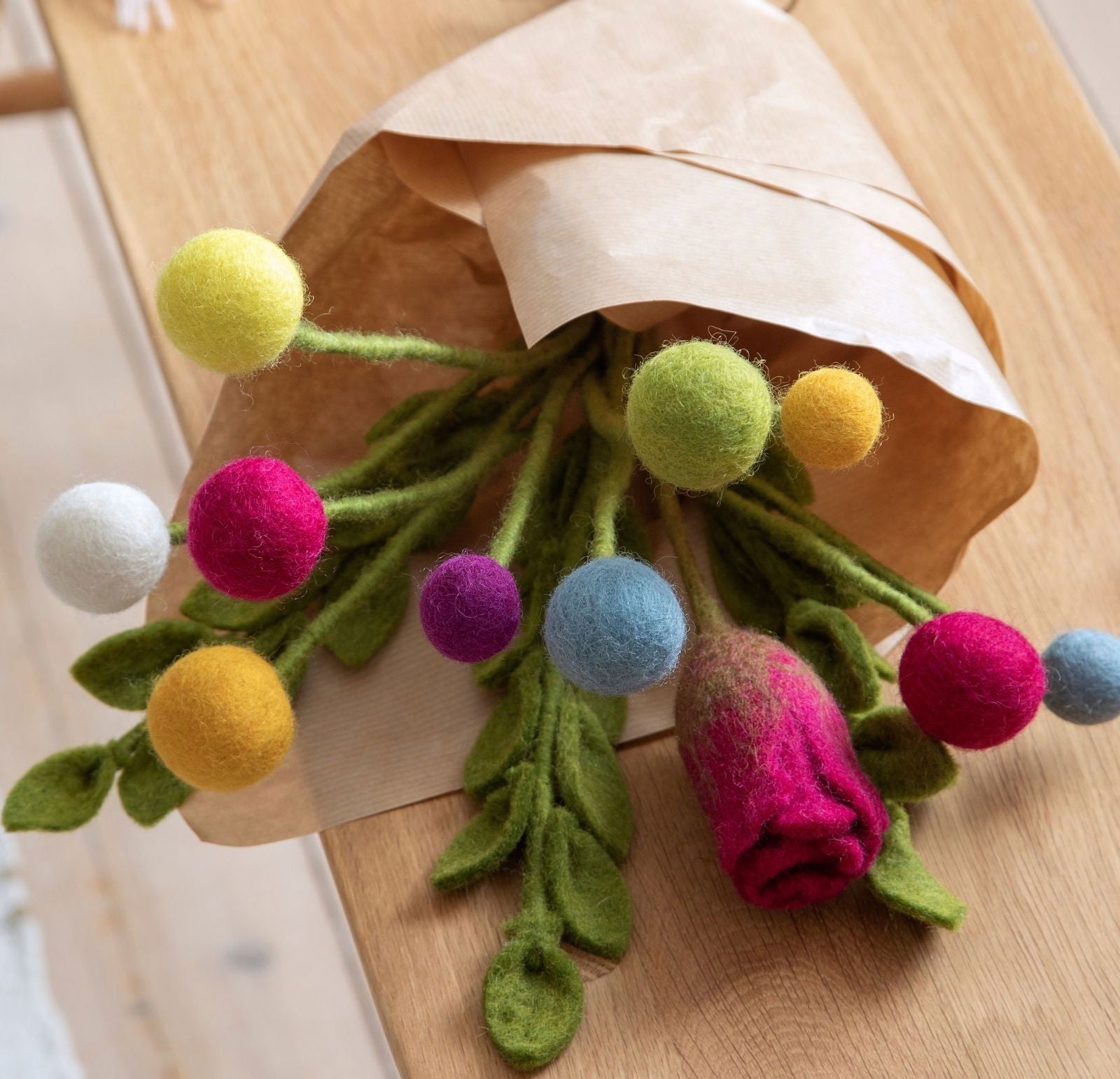 Felt Flowers – Set of 3 – Cherry Pink