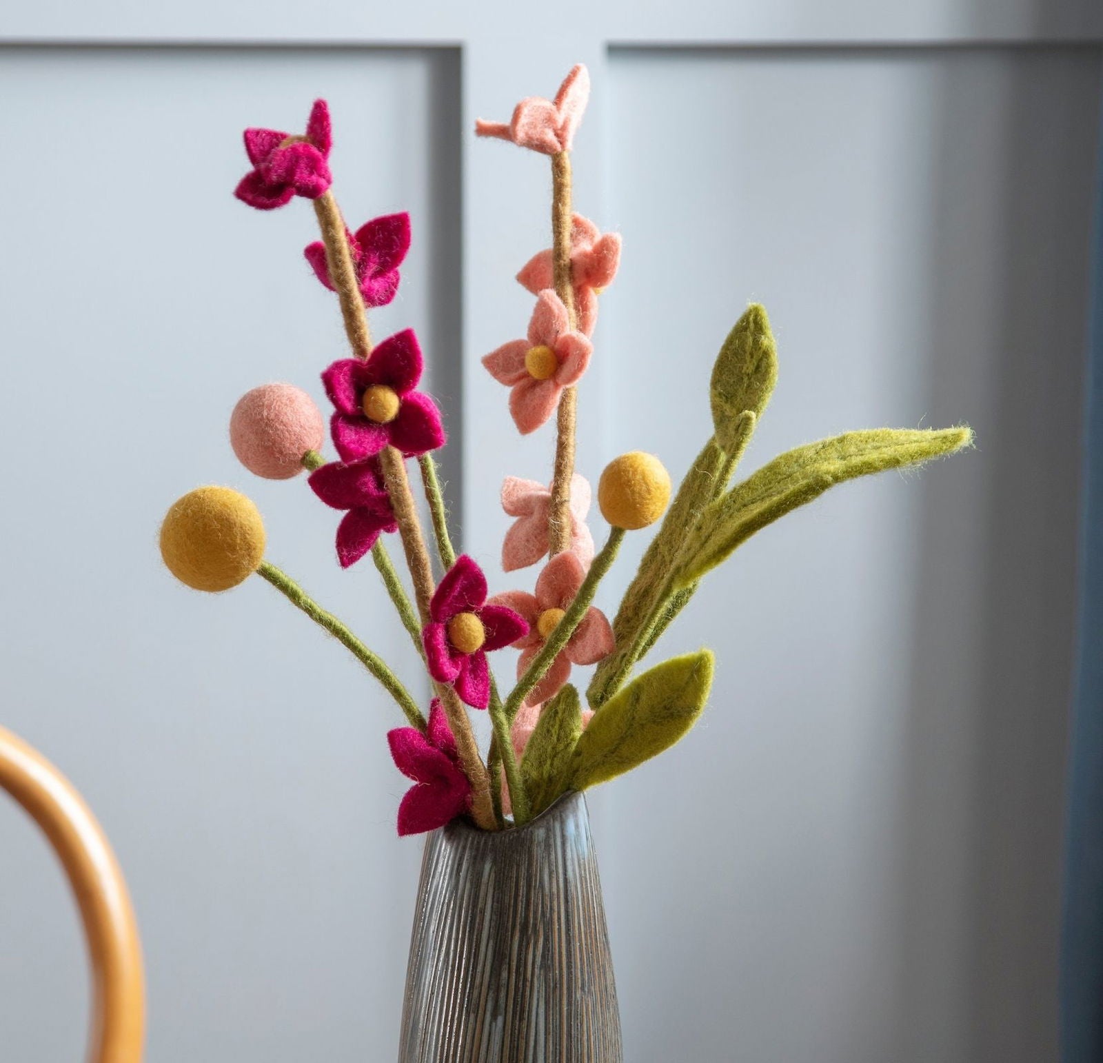 Felt Flowers – Set of 3 – Dusty Pink