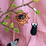 Filz-Spinnennetz, Fledermaus & Schwarze Katze Hängedekorationen