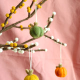 Mini Felt Pumpkin Hanging Decorations – Set of 3