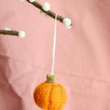 Mini Felt Pumpkin Hanging Decorations – Set of 3